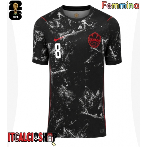Canada Ismael Kone #8 Seconda Maglia Femmina Mondiali 2026 Manica Corta